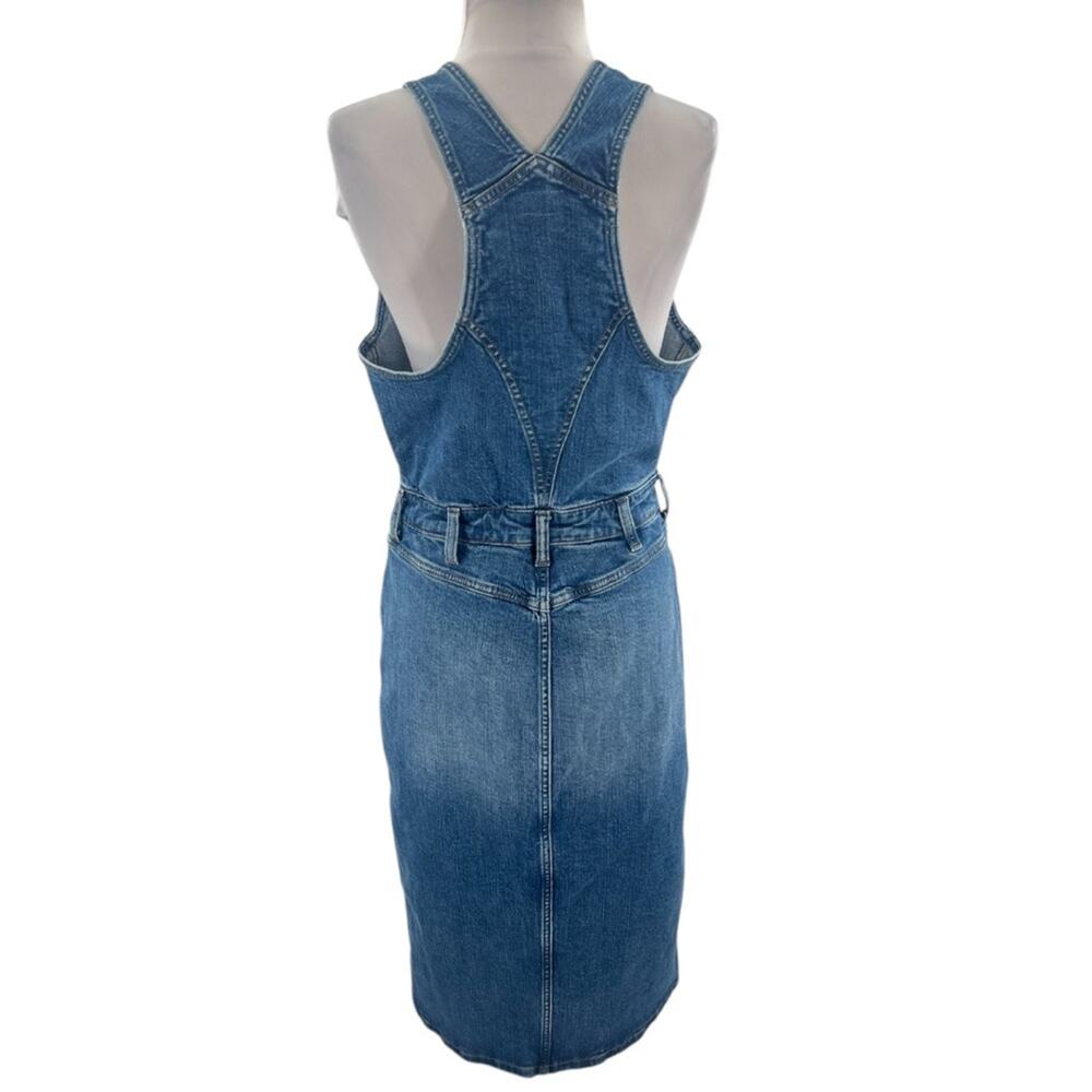 Wrangler The Denim Dress racerback buttons snap midi blue sz S - Picture 2 of 8